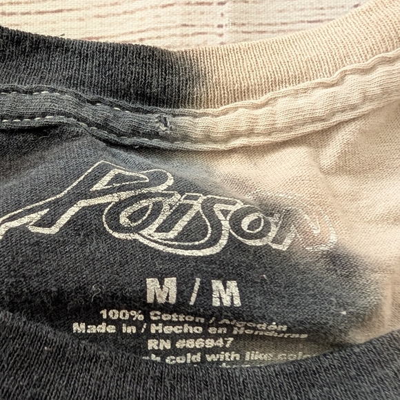 Poison mens graphic split skull band T-shirt size medium - Picture 2 of 8